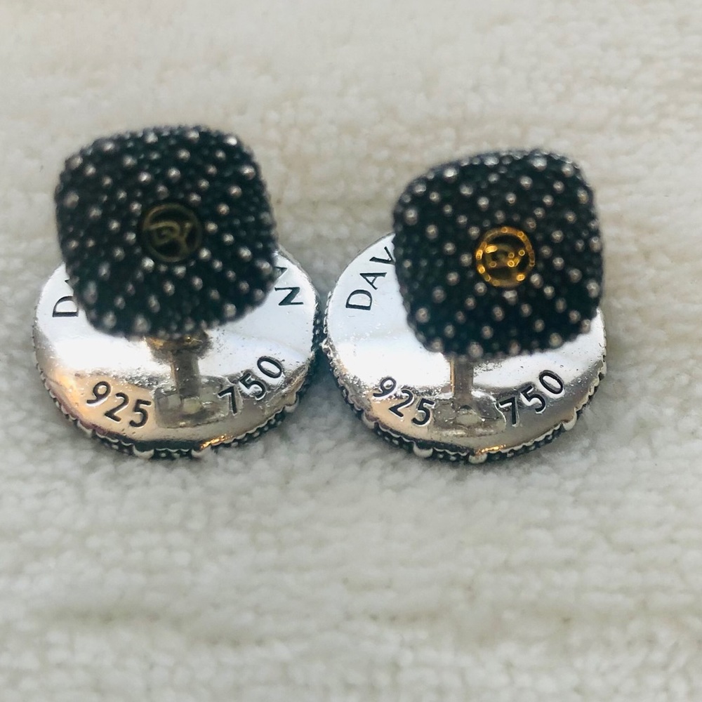David Yurman Sea Urchin Cufflinks w/Blue Sapphire RARE - Picture 10 of 14